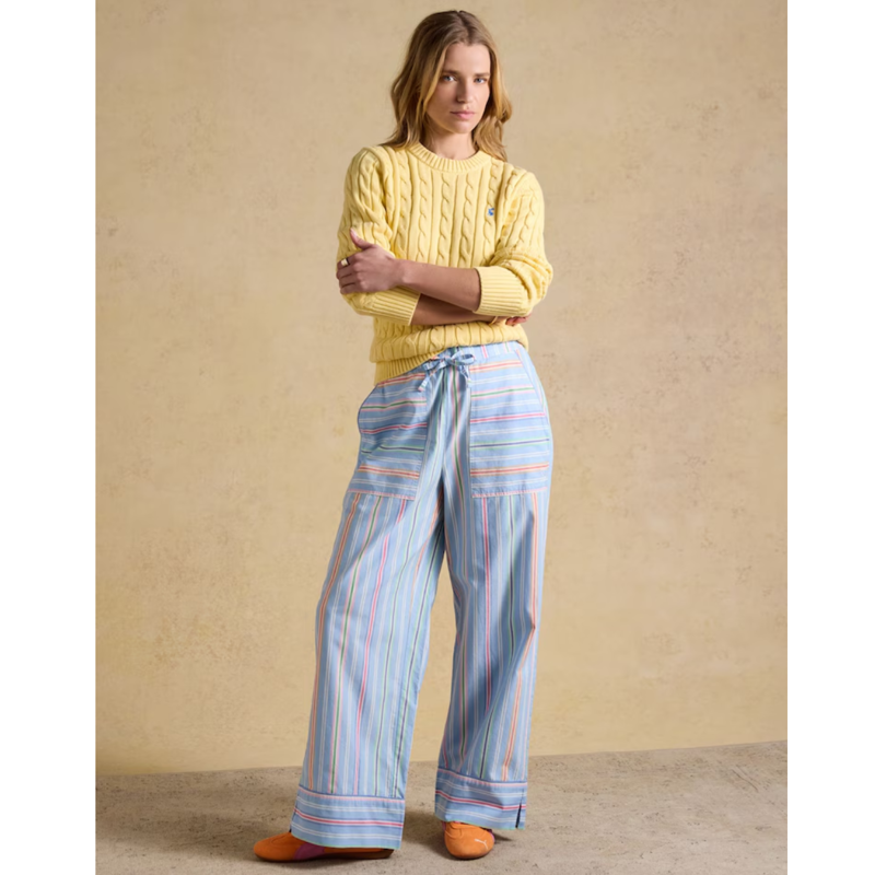 Joules Ladies Bella Pull On Cotton Trousers - Multi Stripe-6
