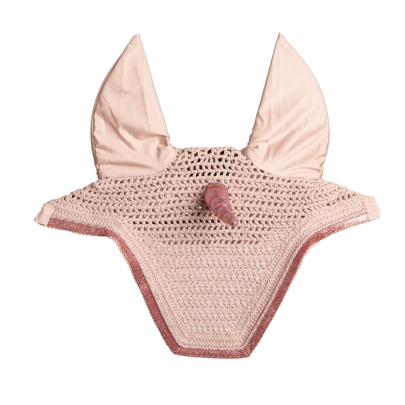Kentucky Unicorn Glitter Wellington Fly Veil - Soft Rose