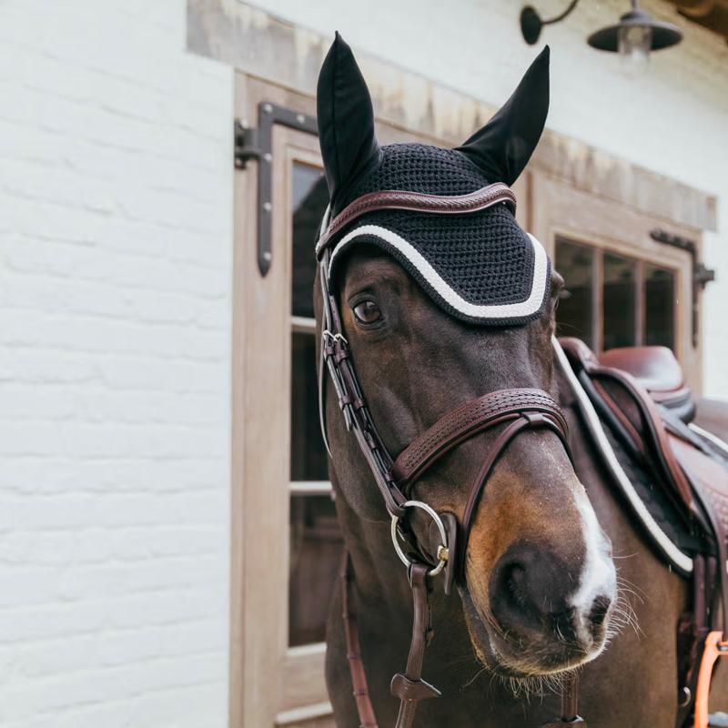 Kentucky Wellington with Plaited Cord Fly Veil Full - Black