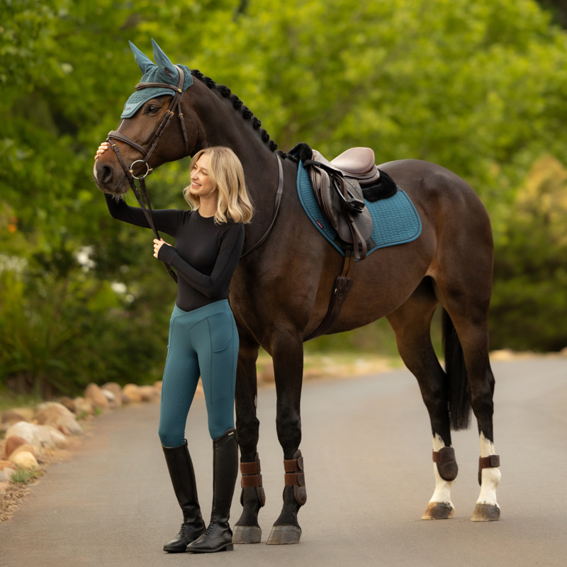 LeMieux Simone Cross Over Half Seat Pull On Breeches - Jungle-6