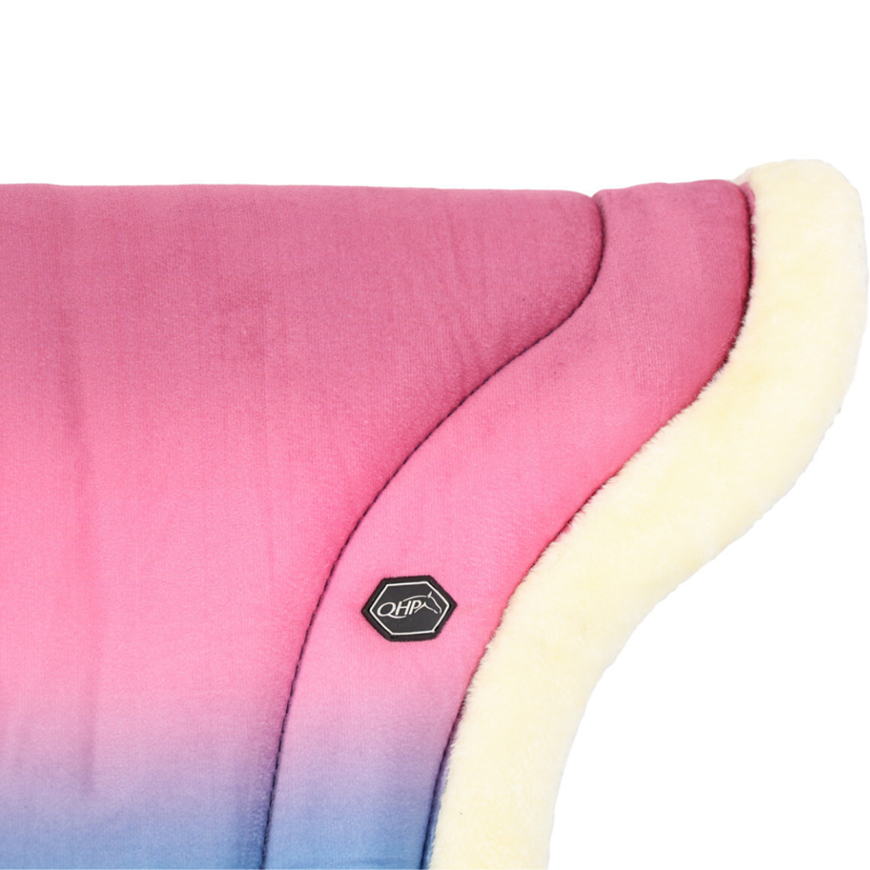 QHP Rosalynn Bareback Pad - Pink/Blue-1