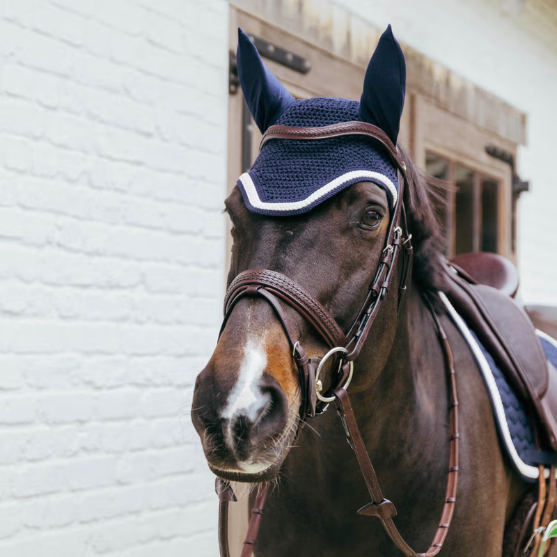 Kentucky Wellington with Plaited Cord Fly Veil Full - Navy
