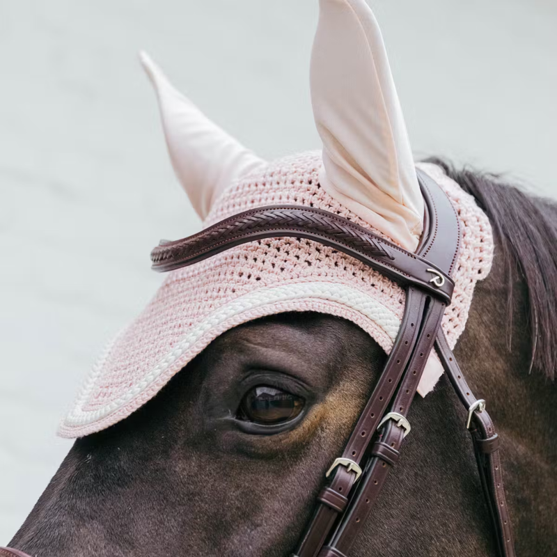 Kentucky Wellington with Plaited Cord Fly Veil Full - Light Rose-1