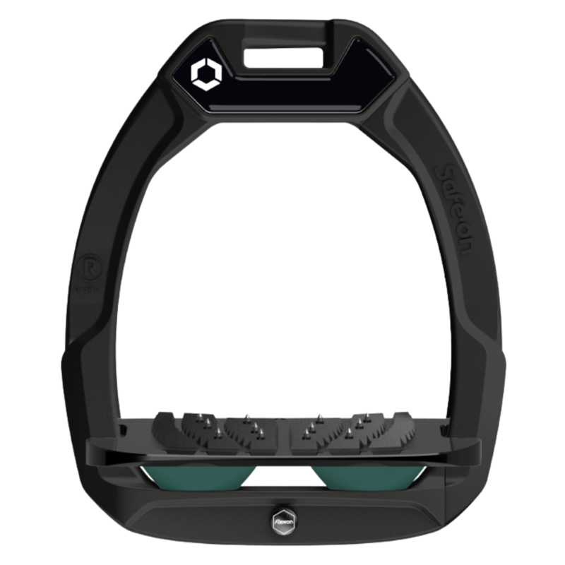 Flex-On Safe-On Inclined Ultra-Grip Stirrups - Black/Black/Dark Green