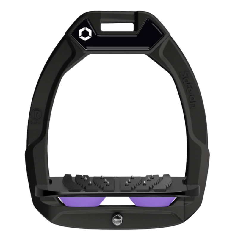 Flex-On Safe-On Inclined Ultra-Grip Stirrups - Black/Black/Purple