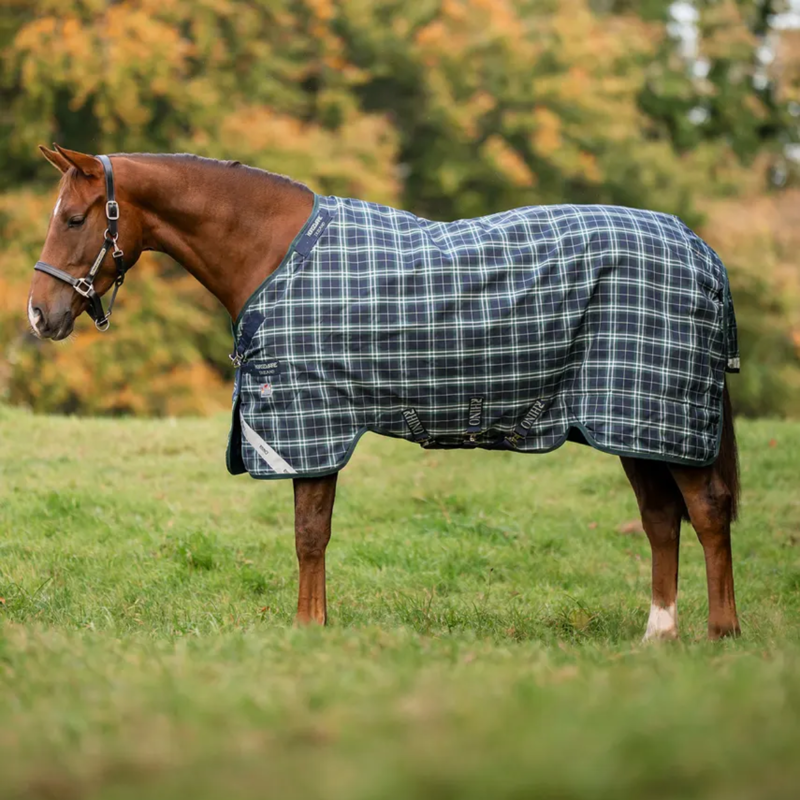 Horseware Rhino 250g Turnout Rug Plus VL - Hunter Check/Green  Navy-1