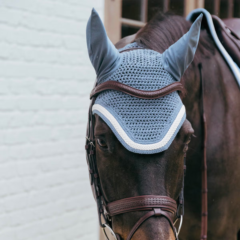 Kentucky Wellington with Plaited Cord Fly Veil Full - Light Blue-2