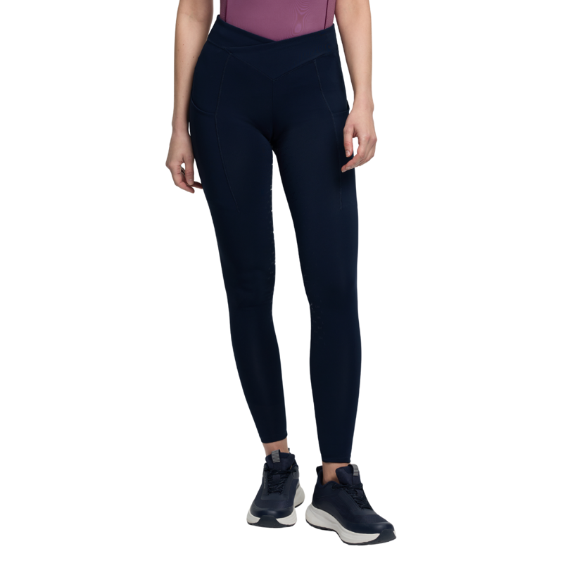 LeMieux Simone Cross Over Half Seat Pull On Breeches - Navy-1