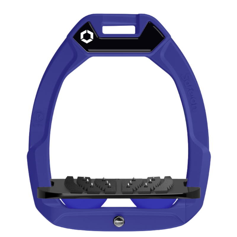 Flex-On Safe-On Inclined Ultra-Grip Stirrups - Blue/Black/Blue