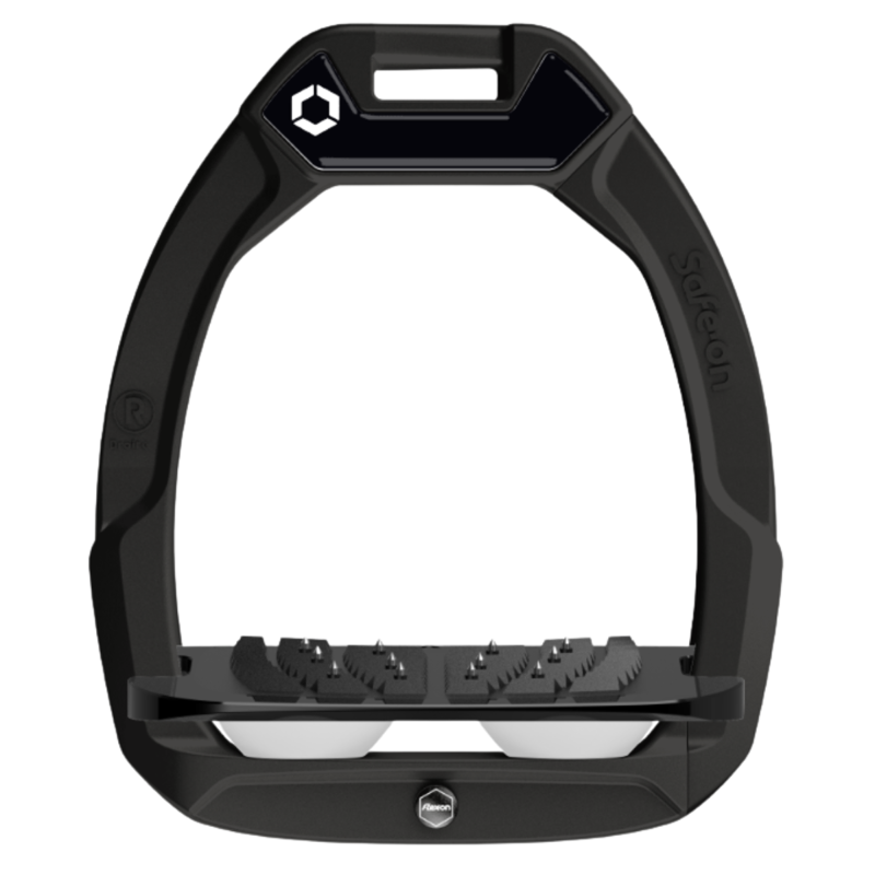 Flex-On Safe-On Inclined Ultra-Grip Stirrups - Black/Black/White