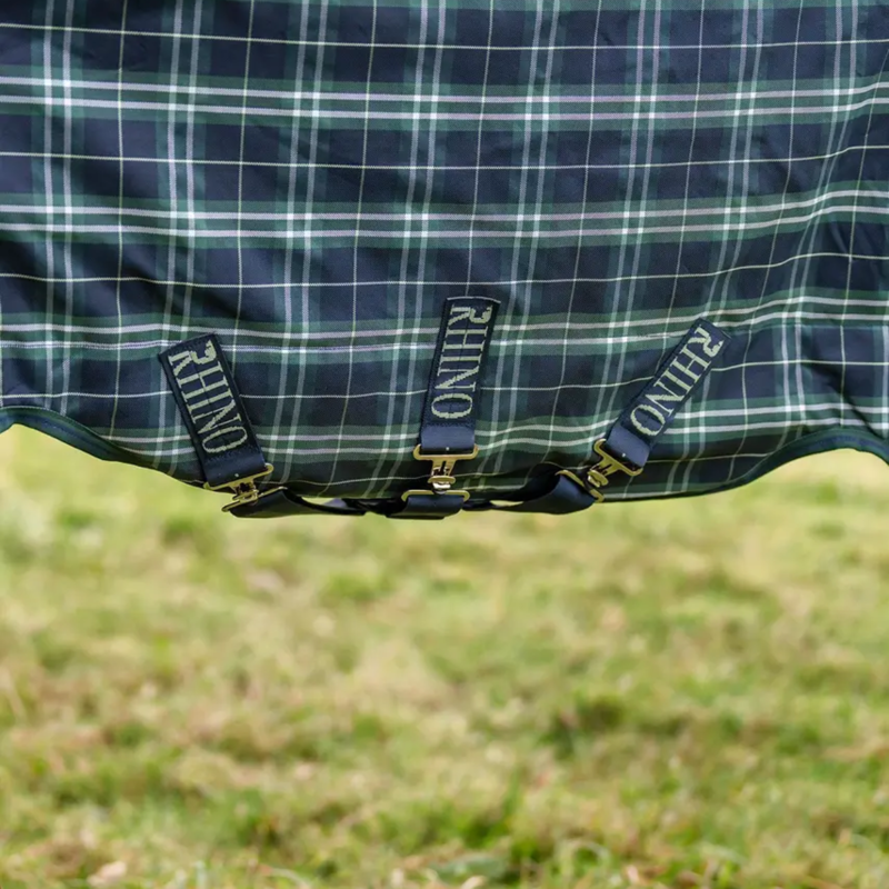 Horseware Rhino 250g Turnout Rug Plus VL - Hunter Check/Green  Navy-3