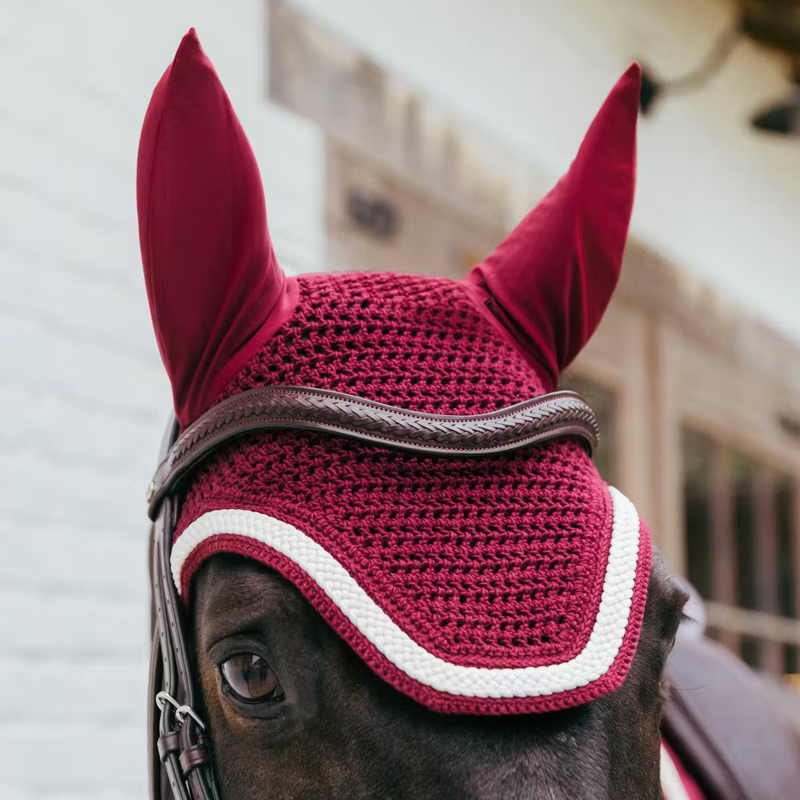 Kentucky Wellington with Plaited Cord Fly Veil Full - Bordeaux-1