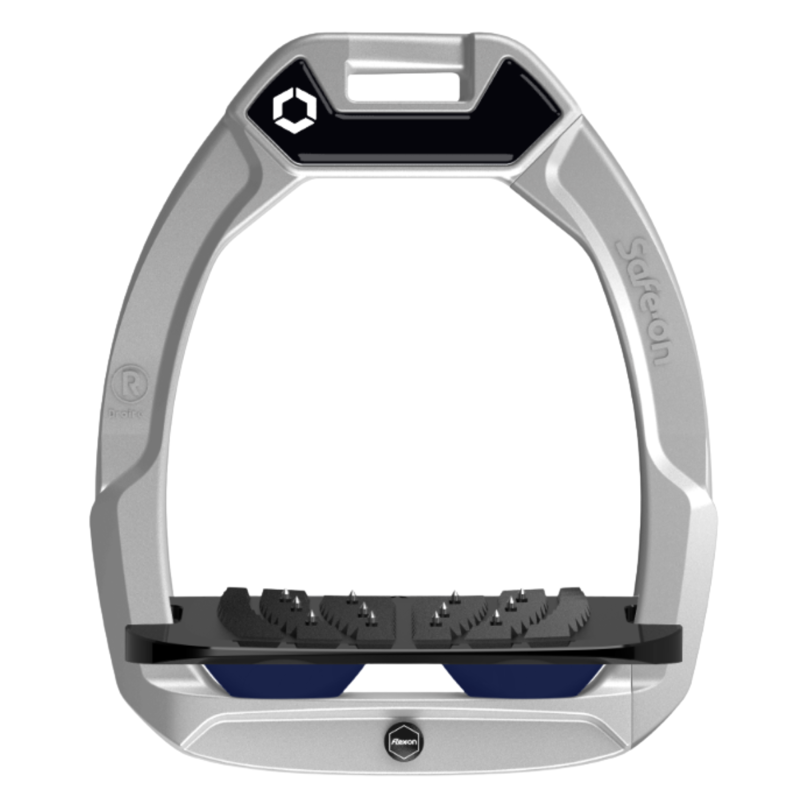 Flex-On Safe-On Inclined Ultra-Grip Stirrups - Grey/Black/Navy