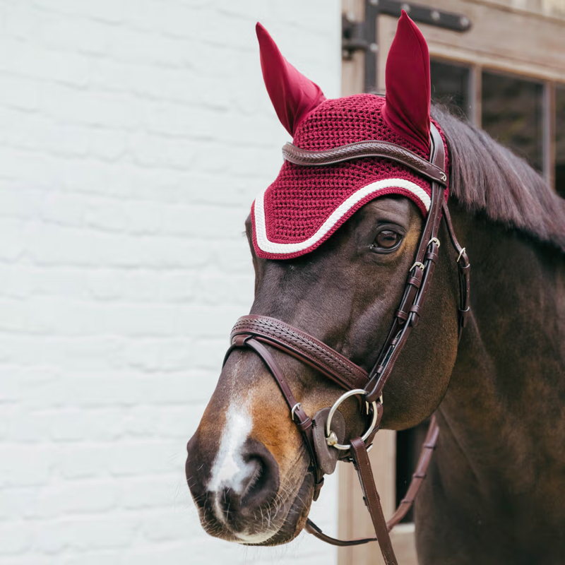 Kentucky Wellington with Plaited Cord Fly Veil Full - Bordeaux
