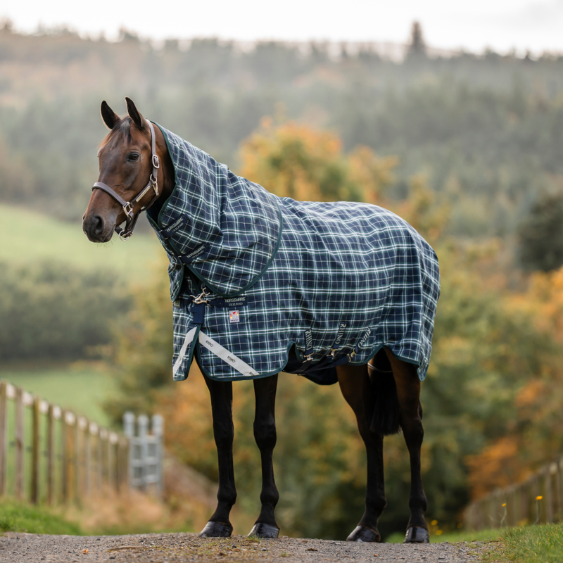 Horseware Rhino 250g Turnout Rug Plus VL - Hunter Check/Green  Navy