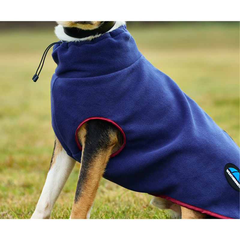 WeatherBeeta ComfiTec Fleece Zip Dog Coat - Navy/Burgundy-2
