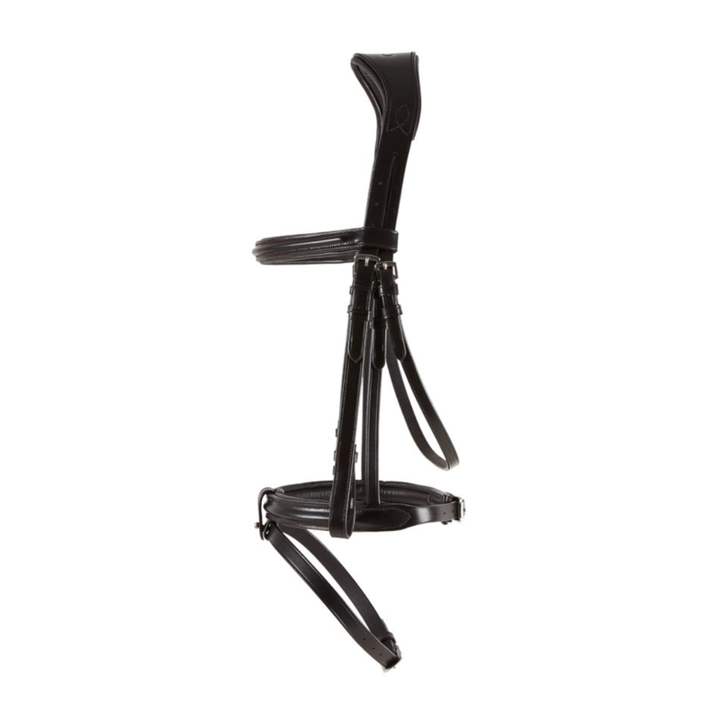 Cameo ComfortPro Flash Bridle with Rubber Grip Reins - Dark Brown