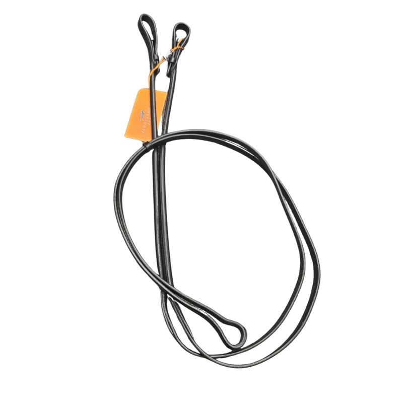 Schockemohle Double Bridle Reins Round Stitching - Black/Silver