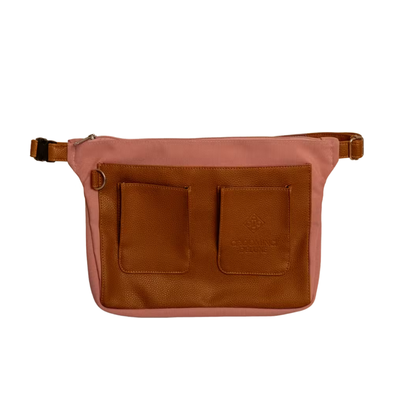 Grooming Deluxe Canvas Plaiting Waist Bag - Old Rose-4