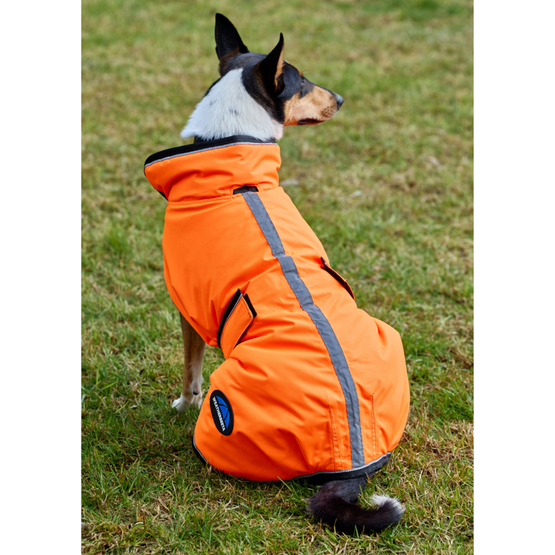 WeatherBeeta ComfiTec Reflective 300D Deluxe Showerproof Dog Coat - Orange-4