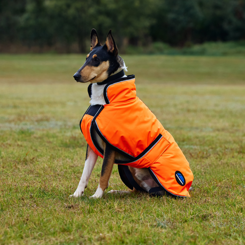 WeatherBeeta ComfiTec Reflective 300D Deluxe Showerproof Dog Coat - Orange-2