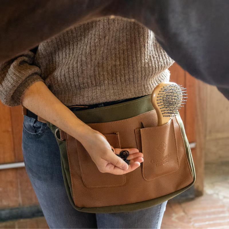 Grooming Deluxe Canvas Plaiting Waist Bag - Khaki-1