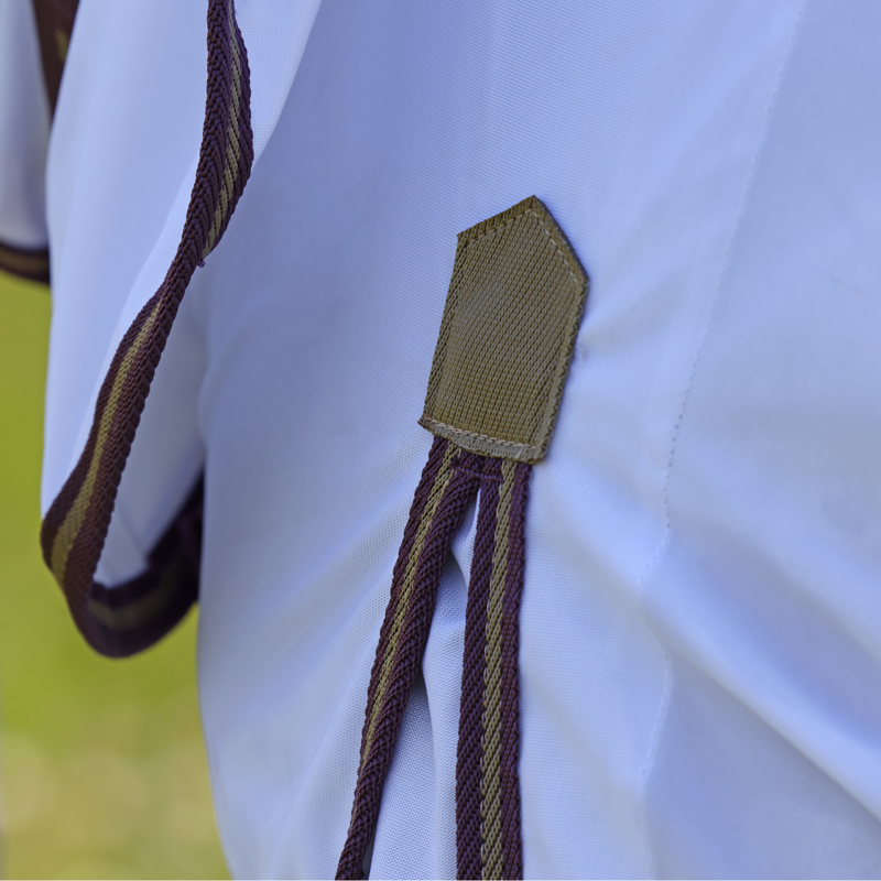Shires Highlander Plus Fly Sheet Combo Rug - White/Black Cherry-3