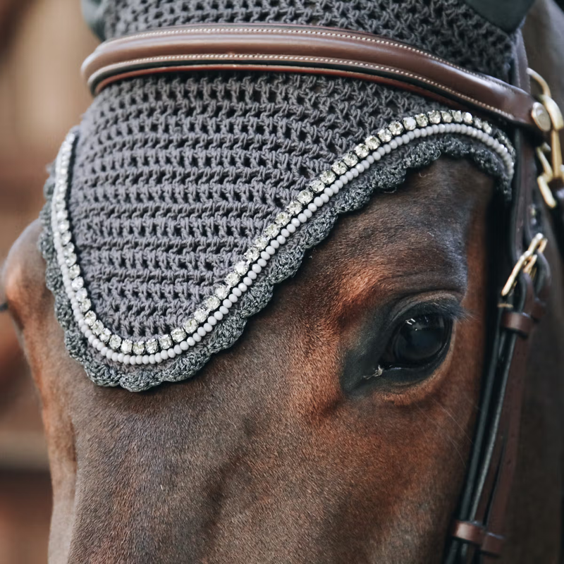 Kentucky Stone and Pearl Long Soundless Fly Veil Full - Grey-1
