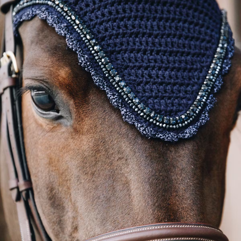 Kentucky Stone and Pearl Long Soundless Fly Veil Full - Dark Navy-1