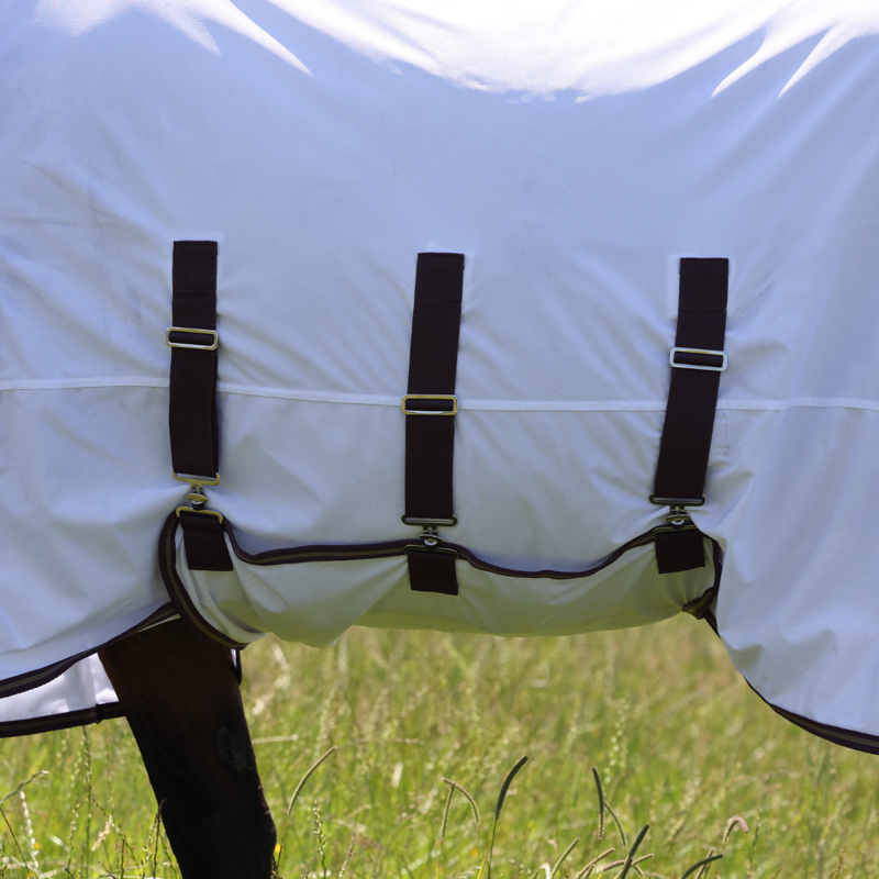 Shires Highlander Plus Fly Sheet Combo Rug - White/Black Cherry-2