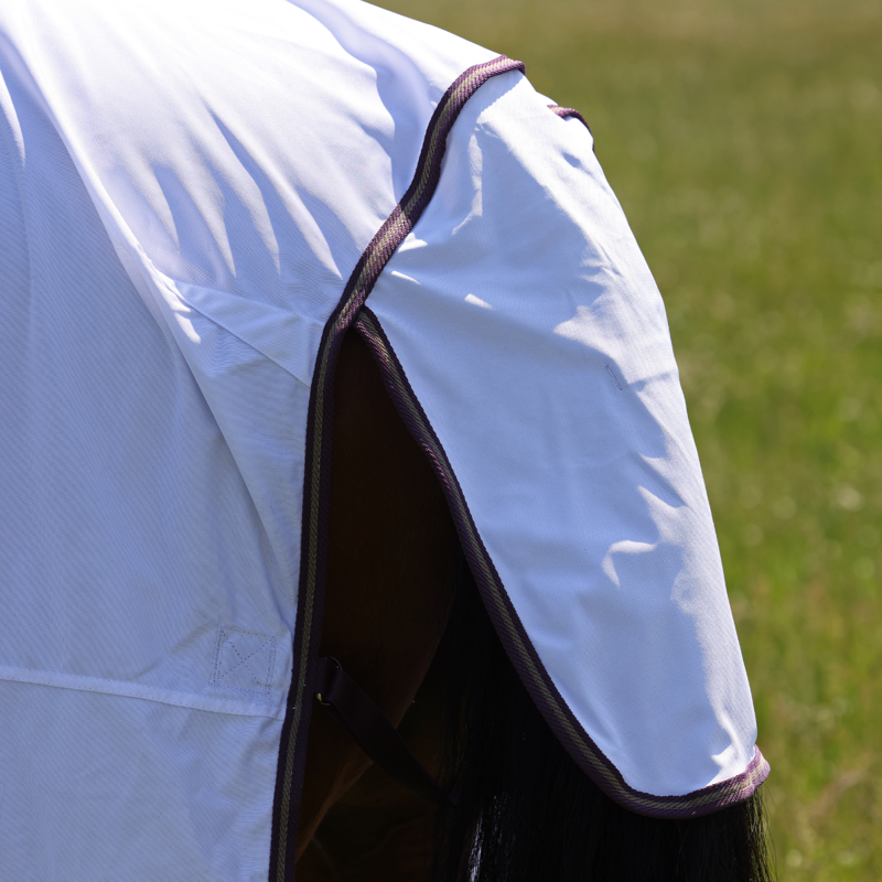 Shires Highlander Plus Fly Sheet Combo Rug - White/Black Cherry-7