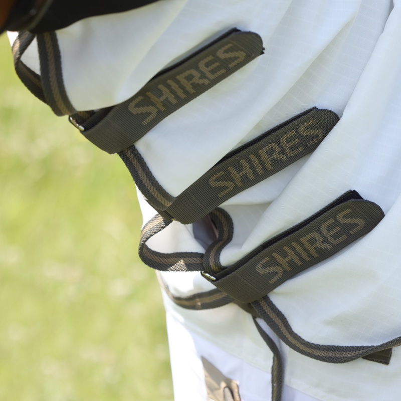 Shires Highlander Plus Sun Shade Fly Combo Rug - White-1