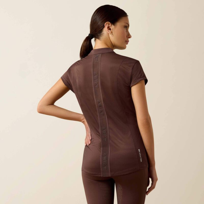 Ariat Women's Breathe 1/2 Zip Base Layer - Pommel Brown-1