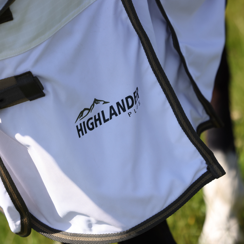 Shires Highlander Plus Sun Shade Fly Combo Rug - White-3