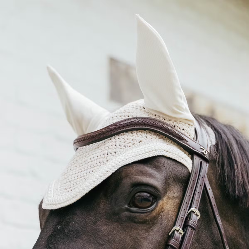 Kentucky Wellington with Plaited Cord Fly Veil Full - Beige-1
