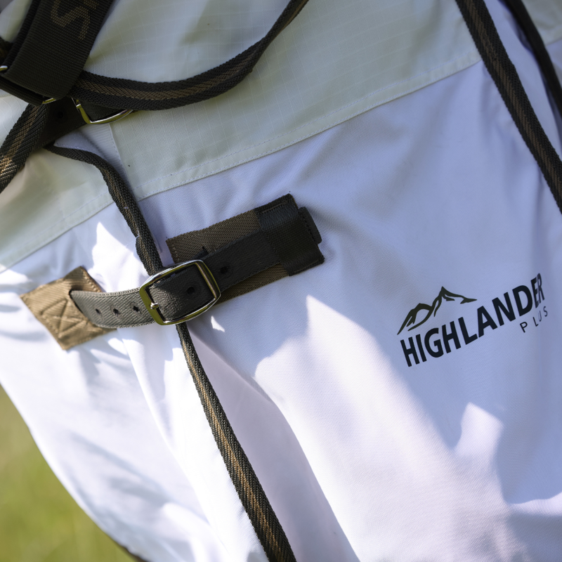 Shires Highlander Plus Sun Shade Fly Combo Rug - White-6