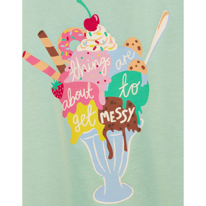 Joules Girls' Fundays Graphic Short Sleeve T-Shirt - Mint Green-2