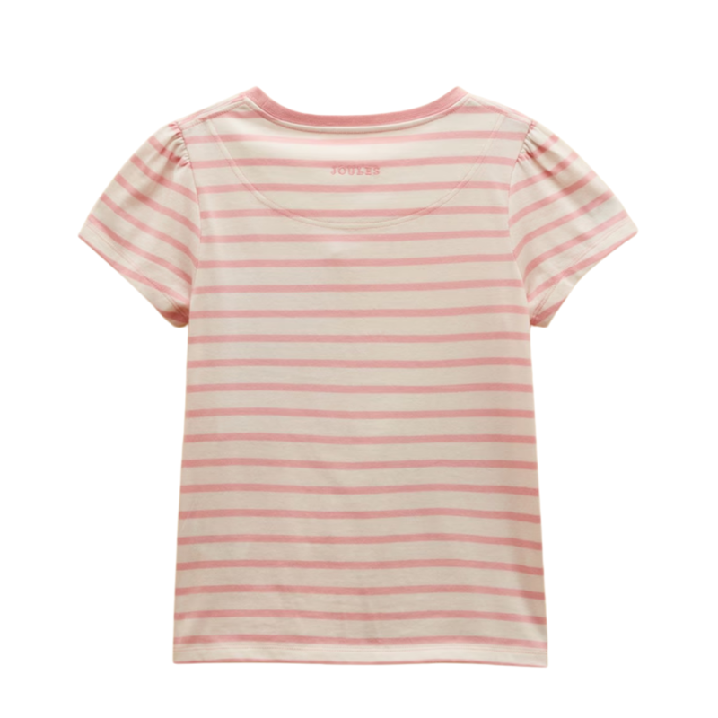 Joules Girls' Astra Applique Cotton T-Shirt - Pink Bunny-1