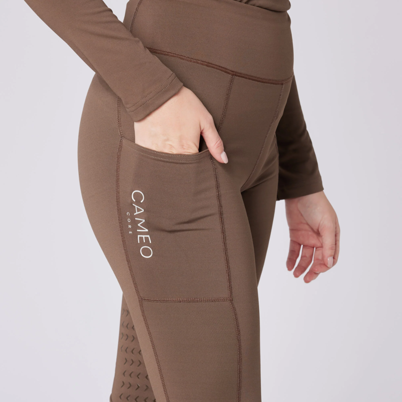 Cameo Ladies Core Riding Tights - Mocha-3