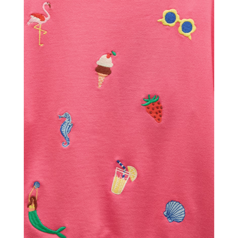 Joules Girls' Frill Sleeve Crew Neck Sweatshirt - Pink-2