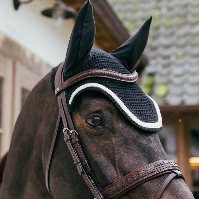 Kentucky Wellington with Plaited Cord Fly Veil Full - Black-1