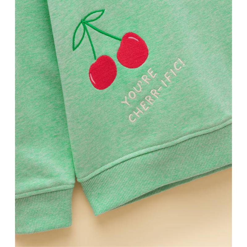 Joules Girls' Summer Days Embroideries Sweatshirt - Green-4