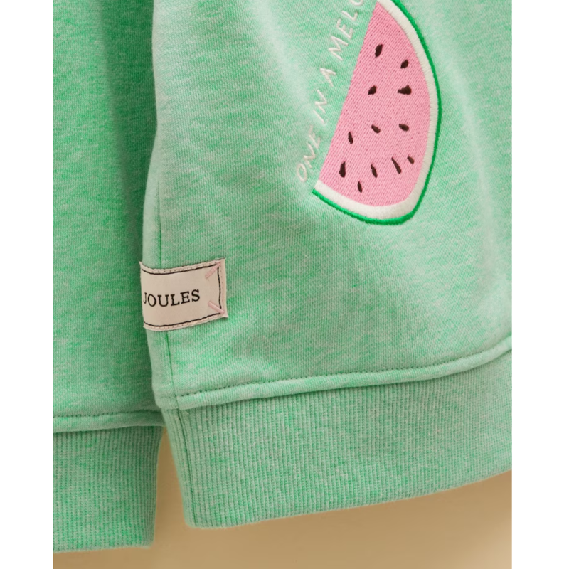 Joules Girls' Summer Days Embroideries Sweatshirt - Green-3