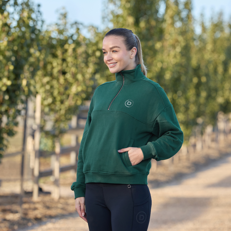 Dublin Ladies 1/4 Zip Fleece Pullover - Dark Emerald Green-1