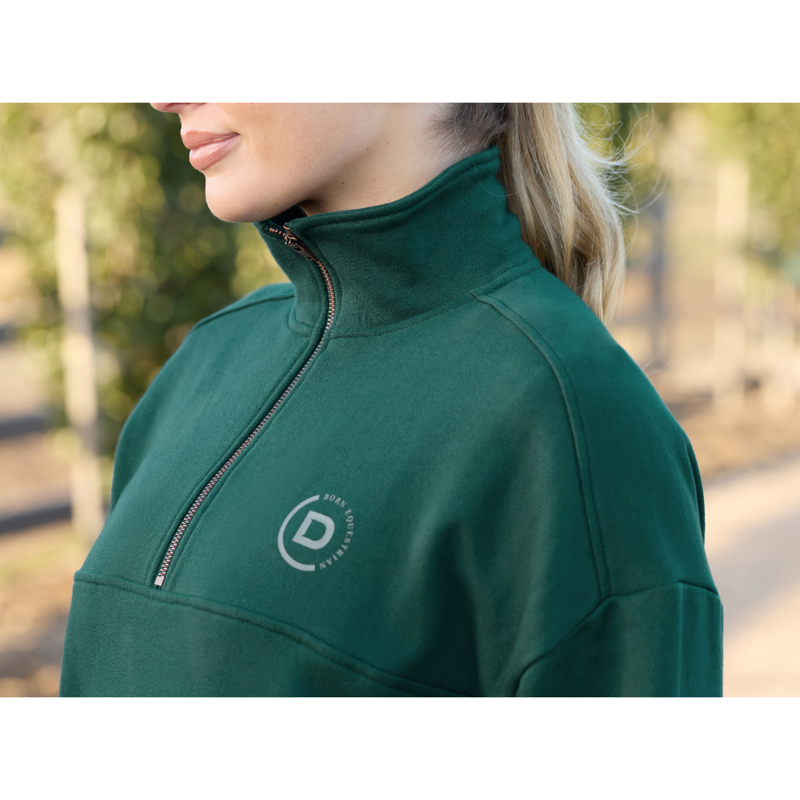 Dublin Ladies 1/4 Zip Fleece Pullover - Dark Emerald Green-2