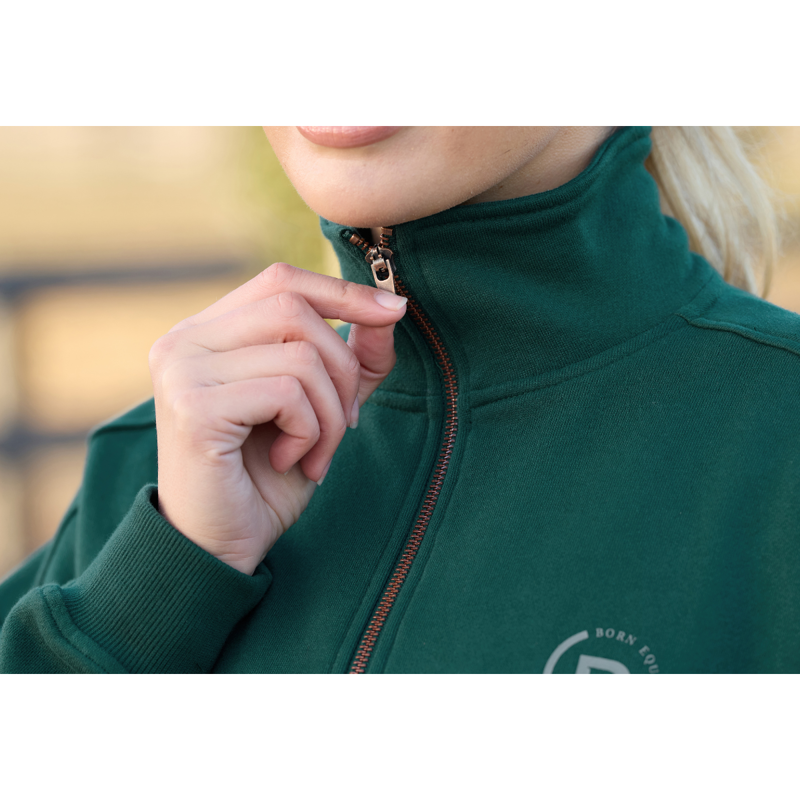 Dublin Ladies 1/4 Zip Fleece Pullover - Dark Emerald Green-3