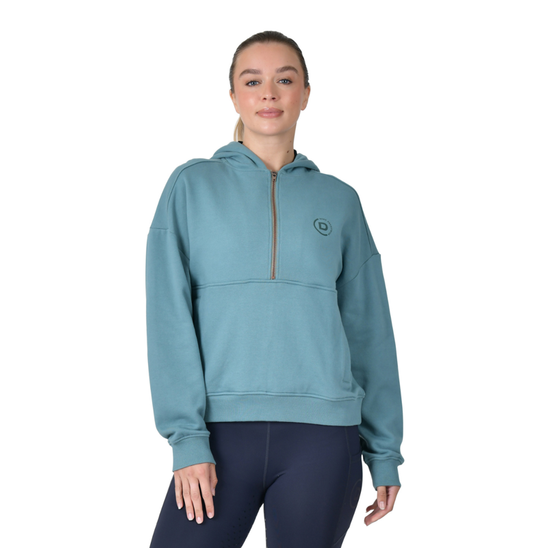 Dublin Ladies 1/4 Zip Hooded Fleece Pullover - Washed Teal