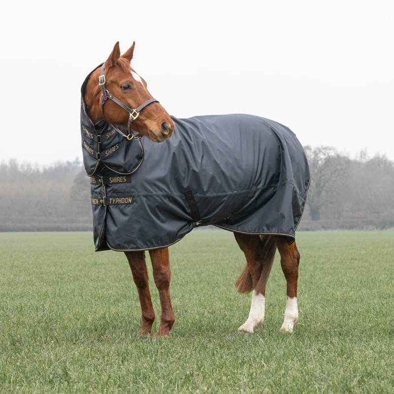 Shires Typhoon 50 Combo Turnout Rug - Black-1