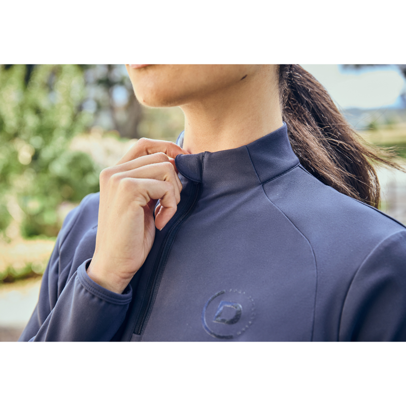Dublin Ladies Brushed Fitted Base Layer Riding Top - Navy-1