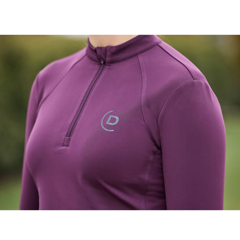 Dublin Ladies Brushed Long Sleeve Riding Top - Purple Violet-1